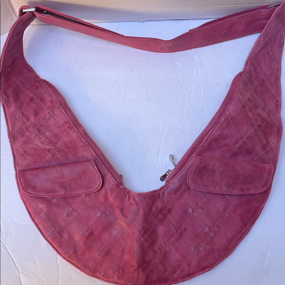Pink Quilted Leather Sash Bag - Picture 3 of 15